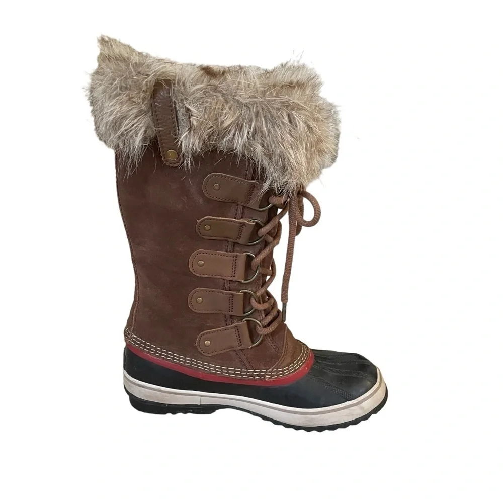 SOREL Women’s Leather Joan of Arctic Lace Up Waterproof Winter Snow Boot Brown 9